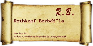 Rothkopf Borbála névjegykártya